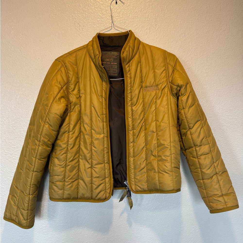 LUC Nautica med chartreuse yellow green Quilted Jacket light puffer